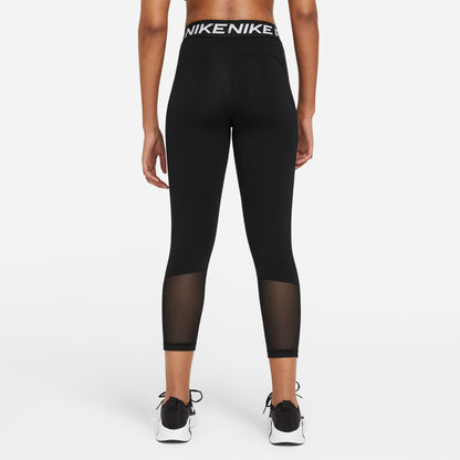 Mid-Rise Crop Mesh-Panel Leggings