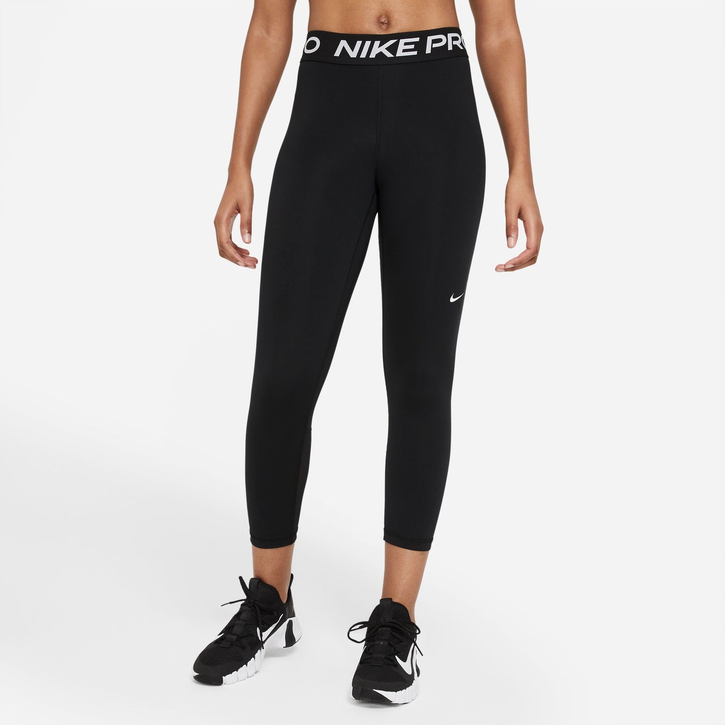 Mid-Rise Crop Mesh-Panel Leggings